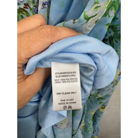 Astr The Label Floral Shirred Sundress in Blue Green‎ Floral sz M - Picture 10 of 10